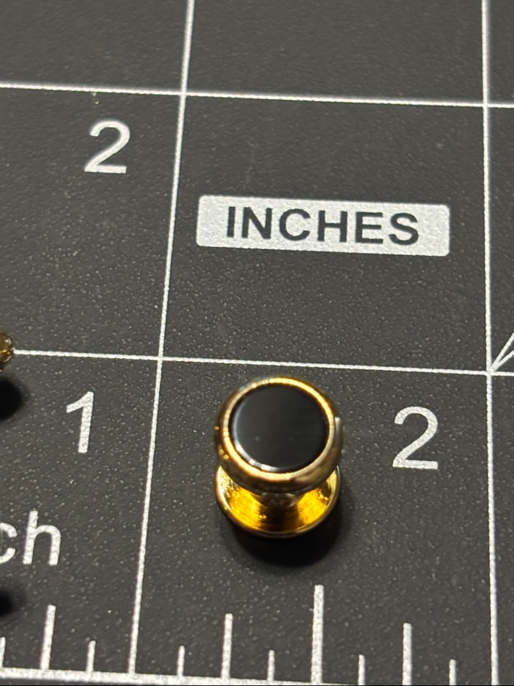 Emanuel Ungaro Black and Gold Round Cufflinks with Matching Studs - Picture 7 of 13
